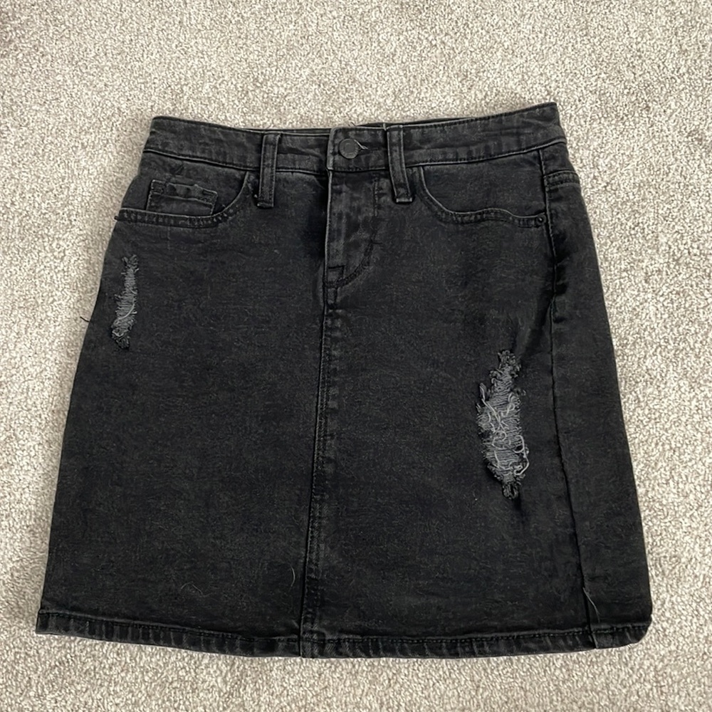 Black jean skirt